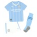 Manchester City Jeremy Doku #11 Hjemmebanesæt Børn 2023-24 Kort ærmer (+ korte bukser)